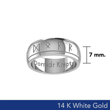 Steve Miller Runic Solid White Gold Spinner Ring WRI2194 - Jewelry